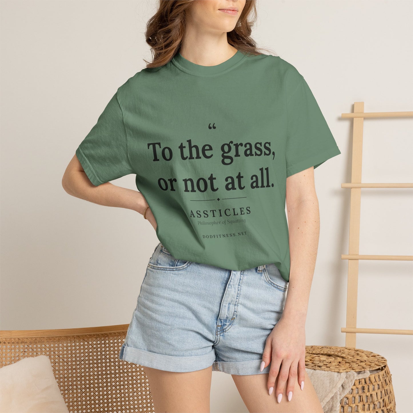 Assticles - To The Grass Or Not At All men's tee in Grey - funny gym shirt by DoD Fitness