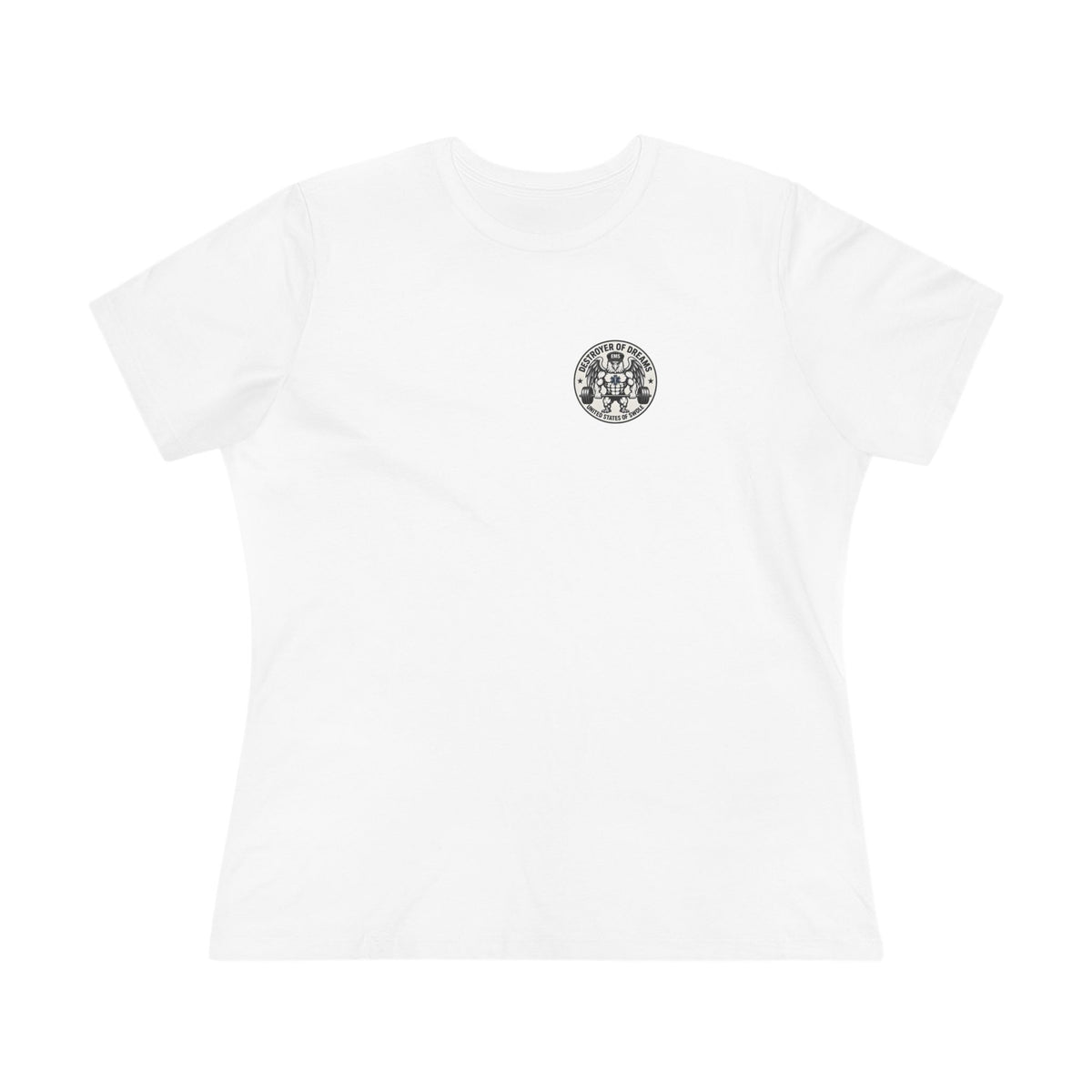 Thin Green Line women's tee in White - funny gym shirt by DoD Fitness