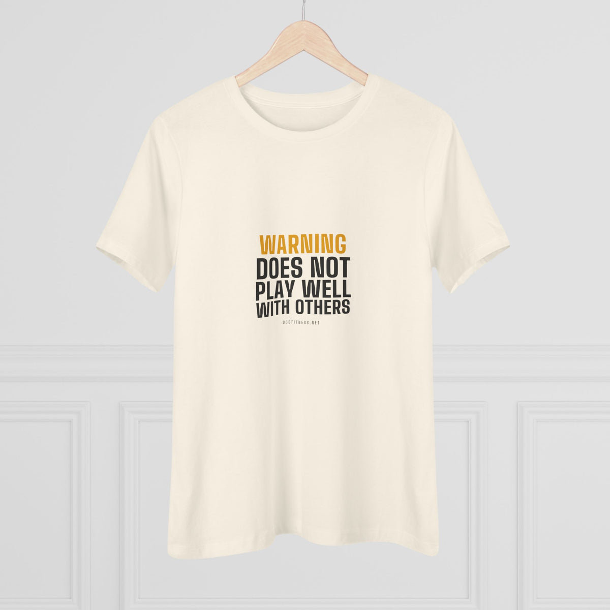 Warning Label women's tee - funny gym shirt by DoD Fitness