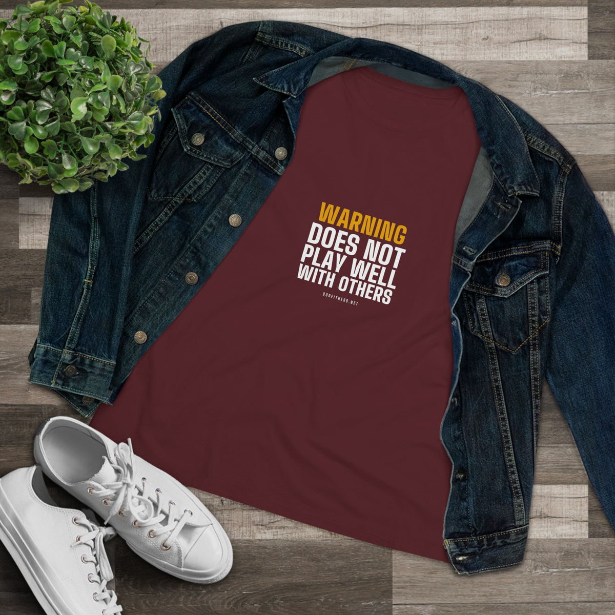 Warning Label women's tee - funny gym shirt by DoD Fitness