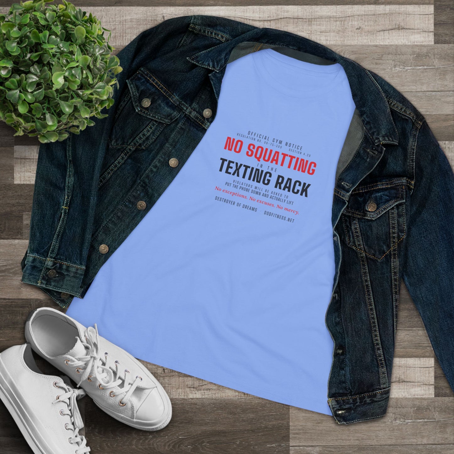 DoD Fitness - No Squatting Texting Rack Women's Tee