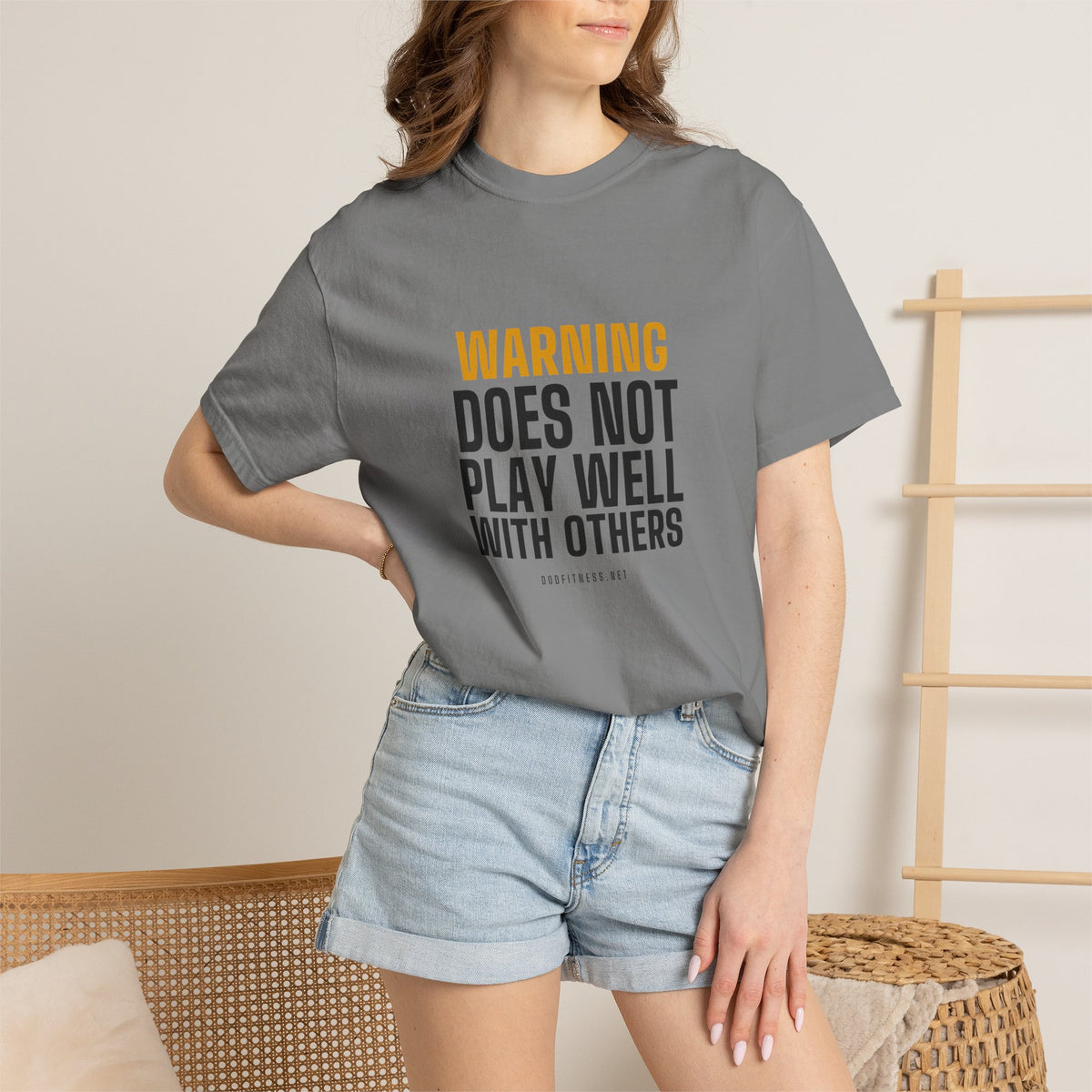 Warning Label men's tee - funny gym shirt by DoD Fitness