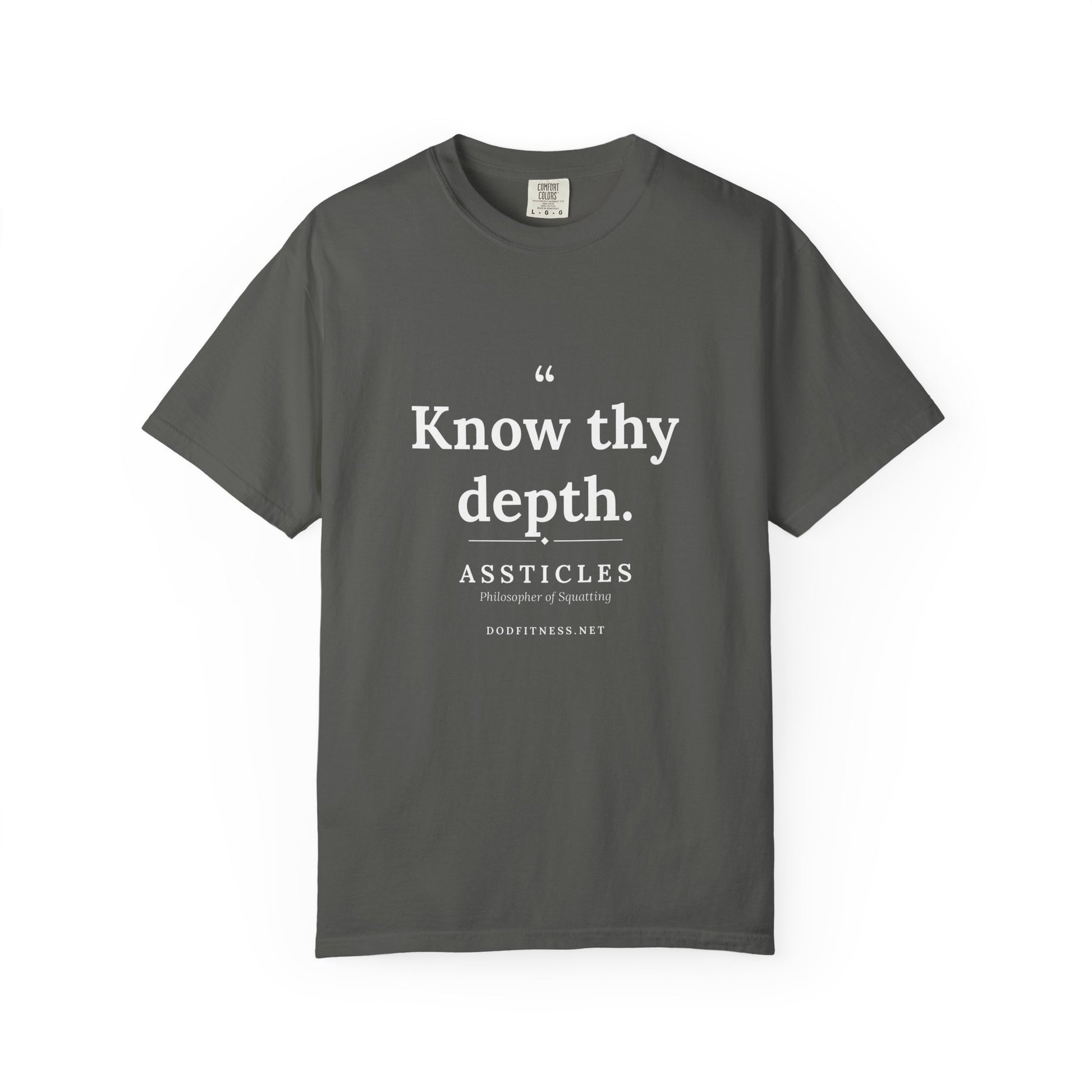 Assticles - Know Thy Depth men's tee - funny gym shirt by DoD Fitness
