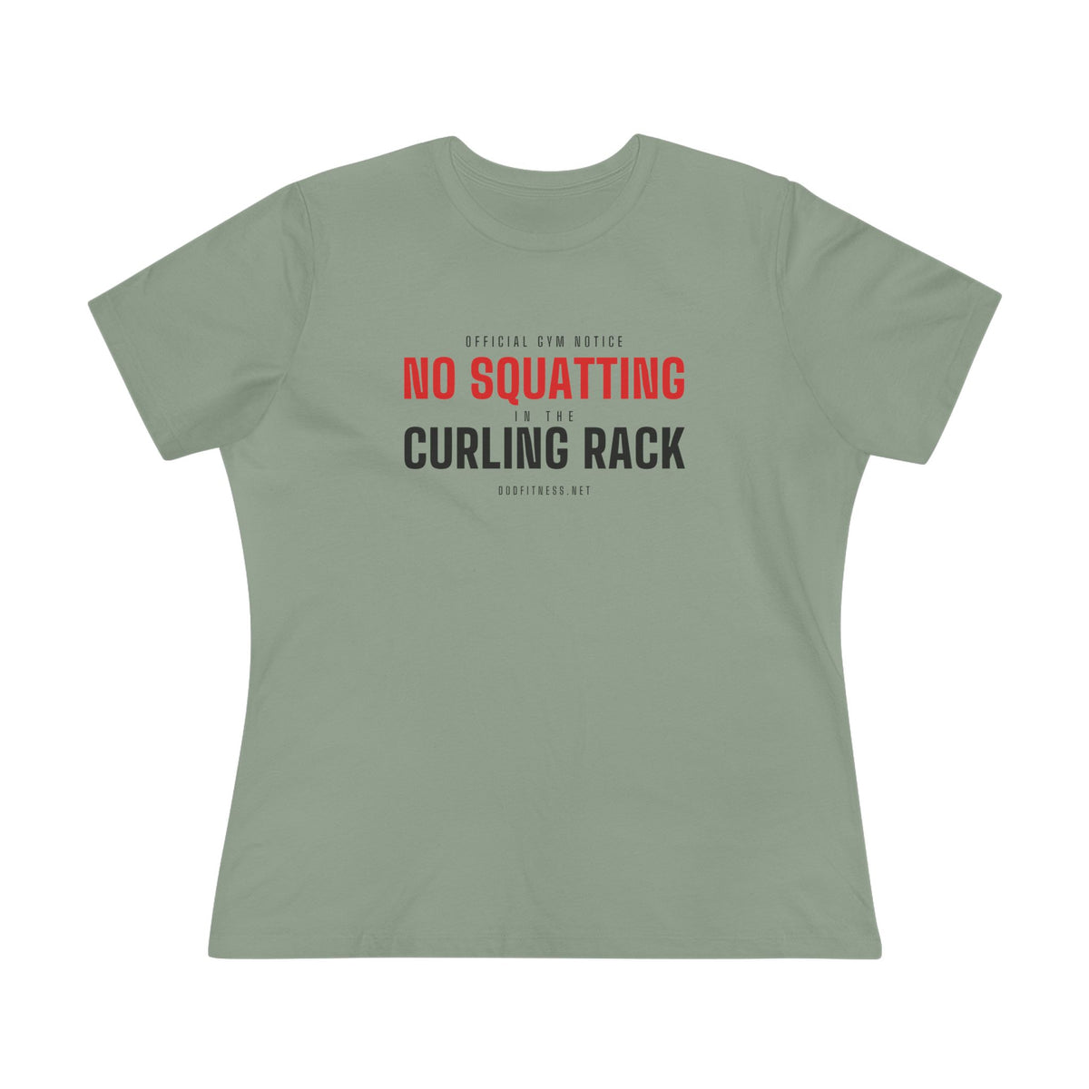 Curling Rack women's tee - funny gym shirt by DoD Fitness