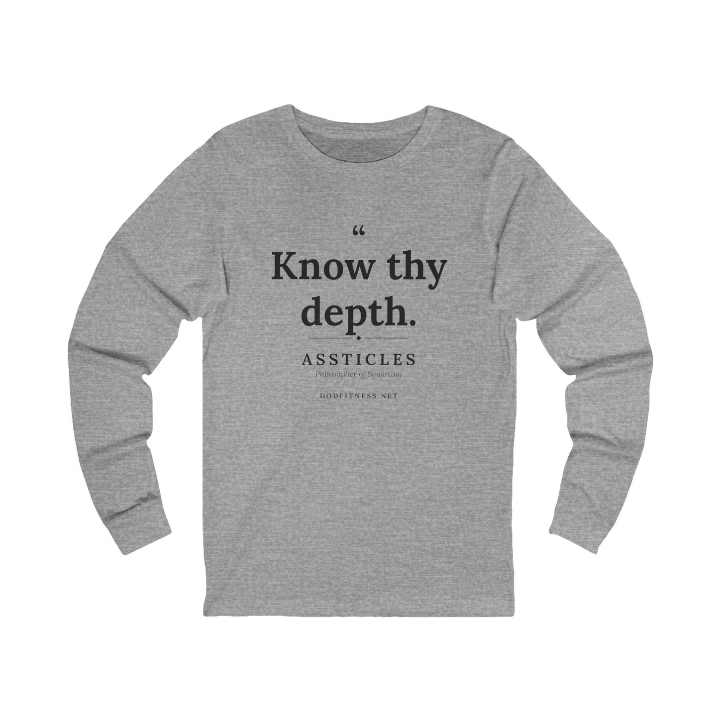 Assticles - Know Thy Depth long sleeve tee in Athletic Heather - funny gym shirt by DoD Fitness