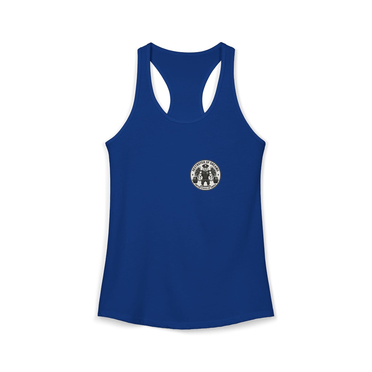 Thin Blue Line women's tank in Solid Royal - funny gym shirt by DoD Fitness
