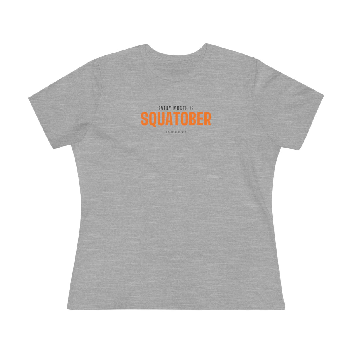 Squatober women's tee in Carolina Blue - funny gym shirt by DoD Fitness