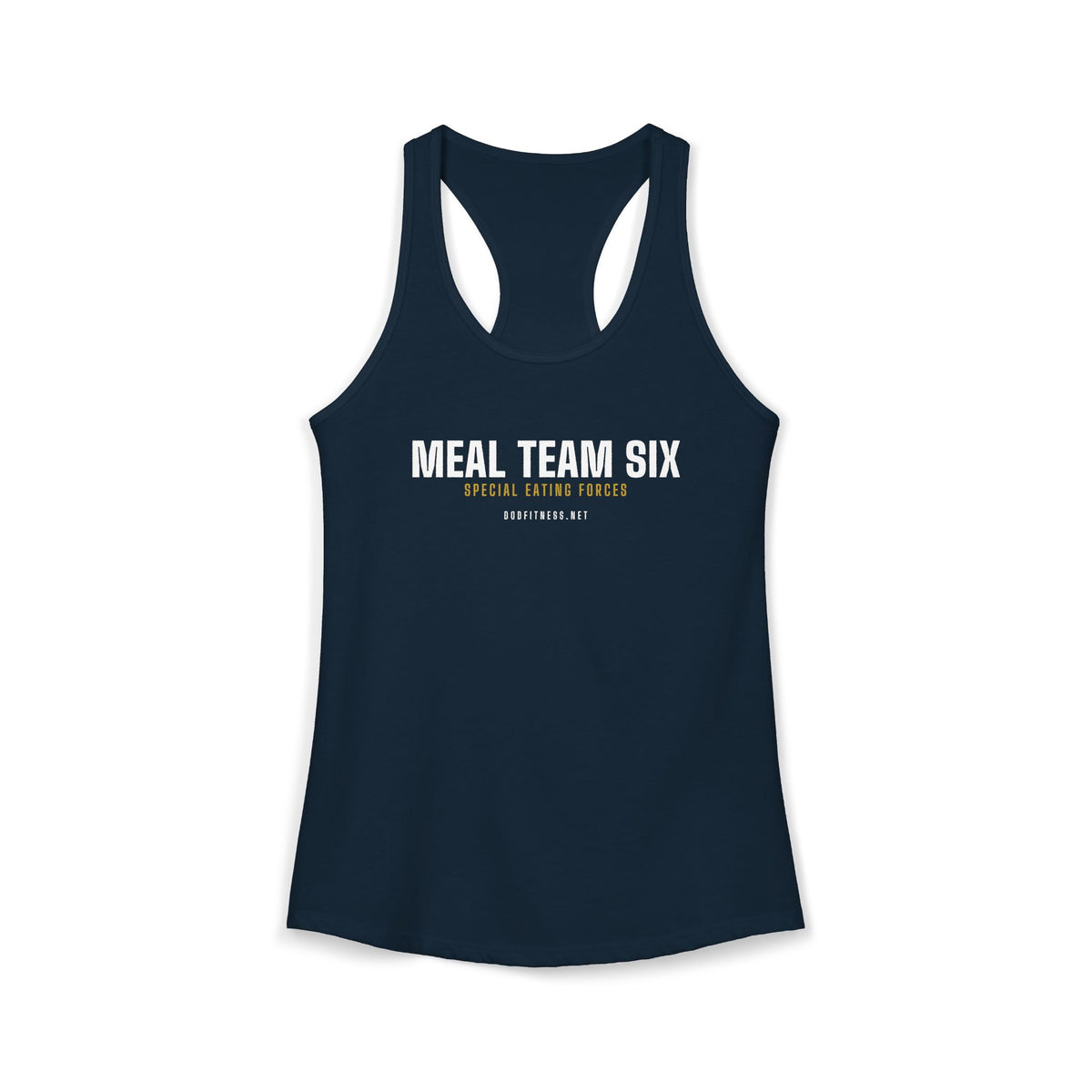 MEAL Team 6 - Special Eating Forces women's racerback tank - funny gym tank by DoD Fitness