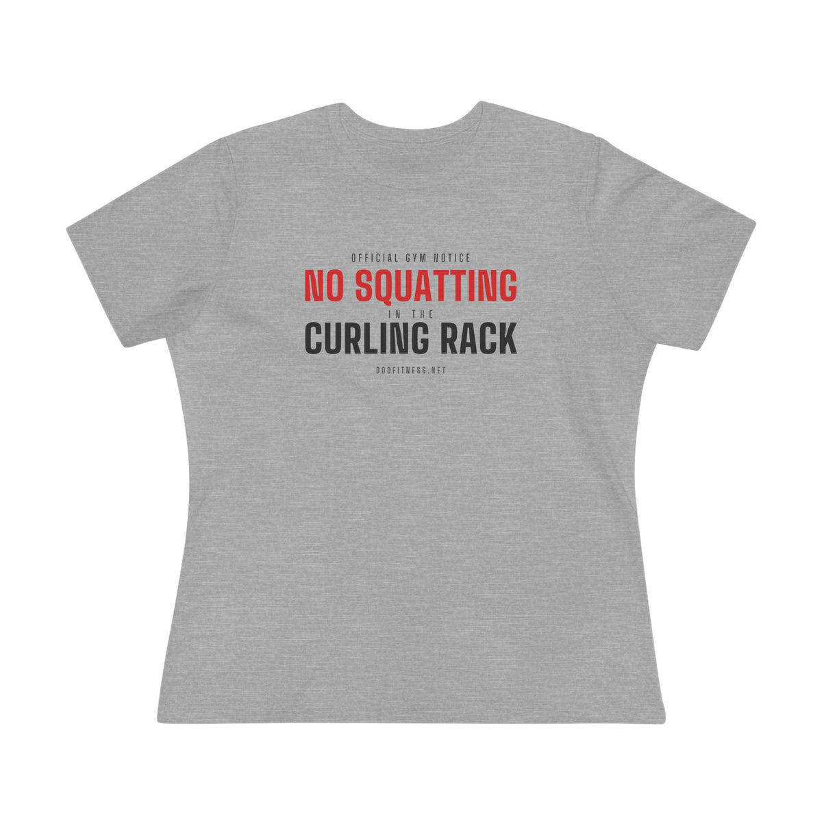 Curling Rack women's tee - funny gym shirt by DoD Fitness