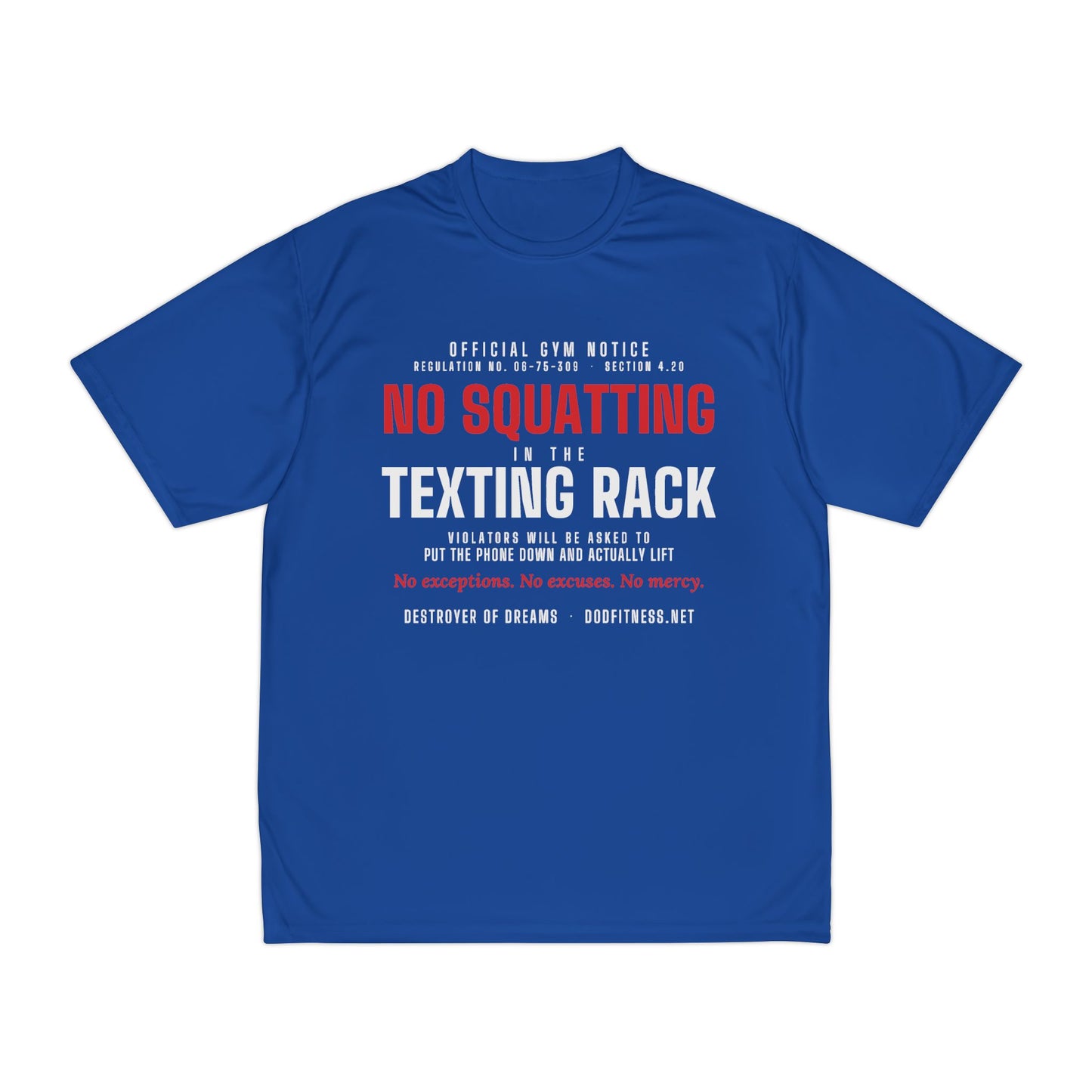 DoD Fitness - No Squatting Texting Rack Moisture Wicking