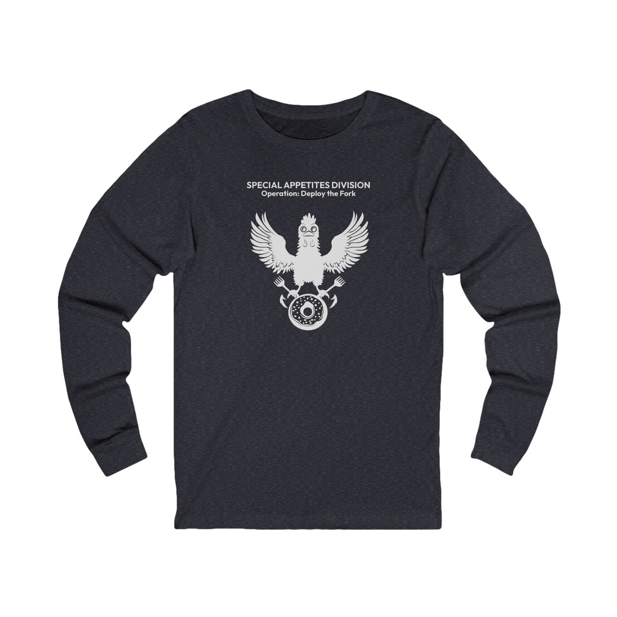MEAL Team 6 - Deploy the Fork long sleeve tee in Navy - funny gym shirt by DoD Fitness