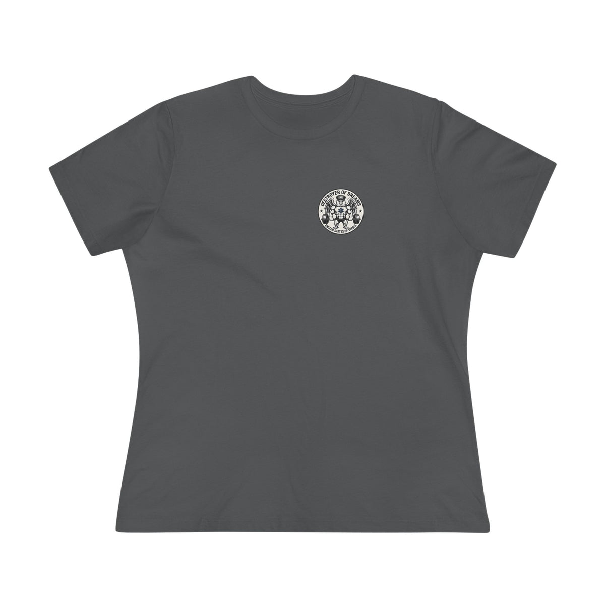 Thin Green Line women's tee in Asphalt - funny gym shirt by DoD Fitness