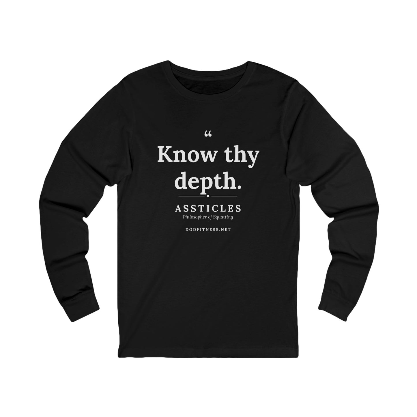 Assticles - Know Thy Depth long sleeve tee in Black - funny gym shirt by DoD Fitness