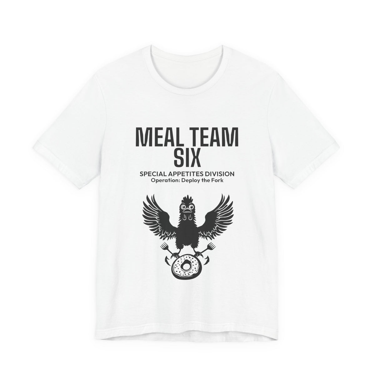 MEAL Team 6 - Deploy the Fork men's tee in White - funny gym shirt by DoD Fitness