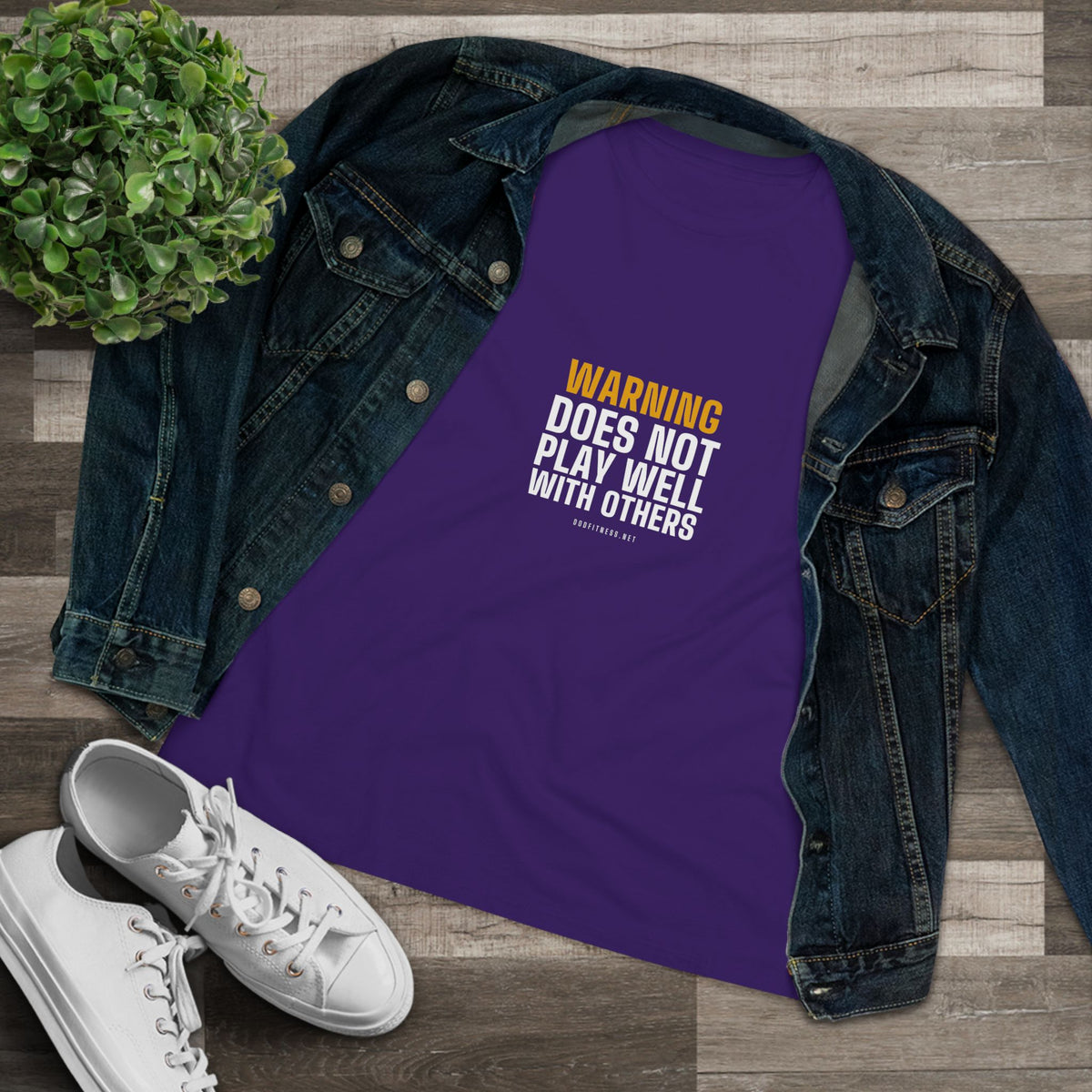Warning Label women's tee - funny gym shirt by DoD Fitness