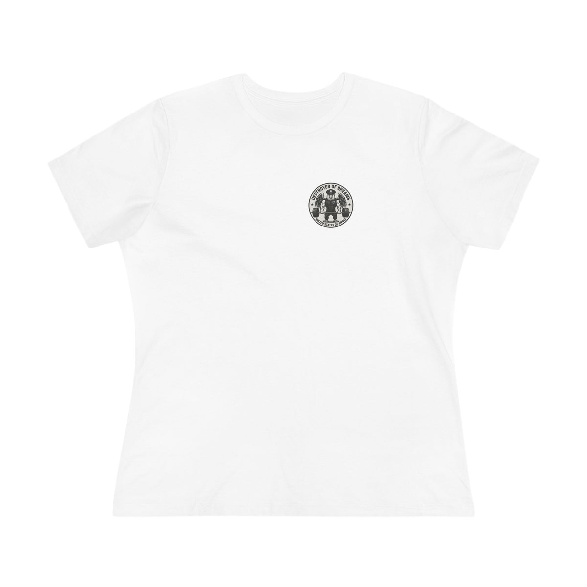 Thin Blue Line women's tee in White - funny gym shirt by DoD Fitness
