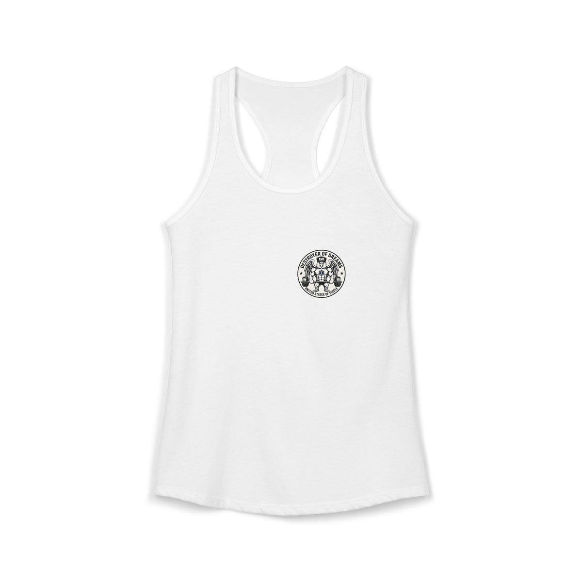 Thin Green Line women's tank in Solid White - funny gym shirt by DoD Fitness