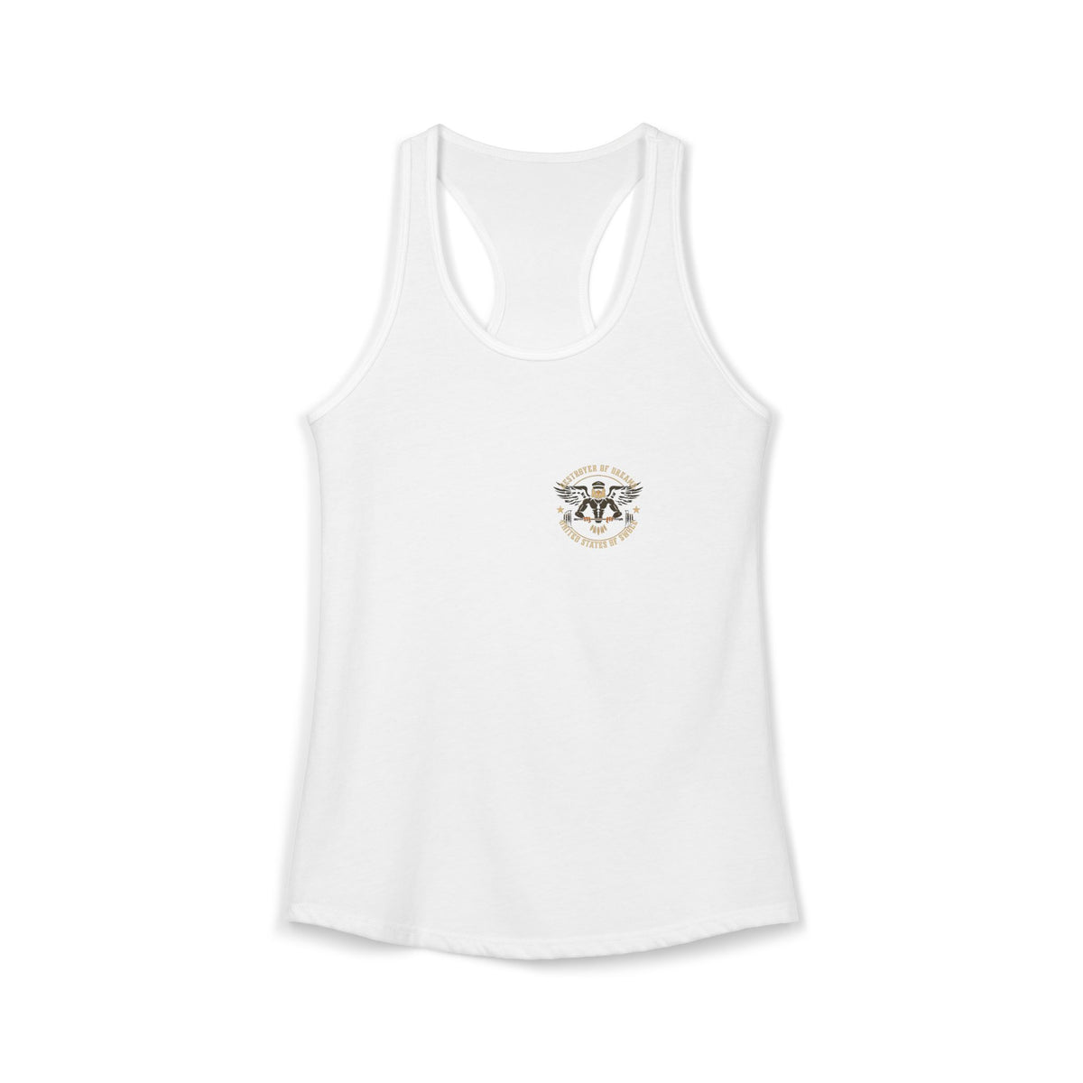 United We Serve - Military women's tank in Solid White - funny gym shirt by DoD Fitness