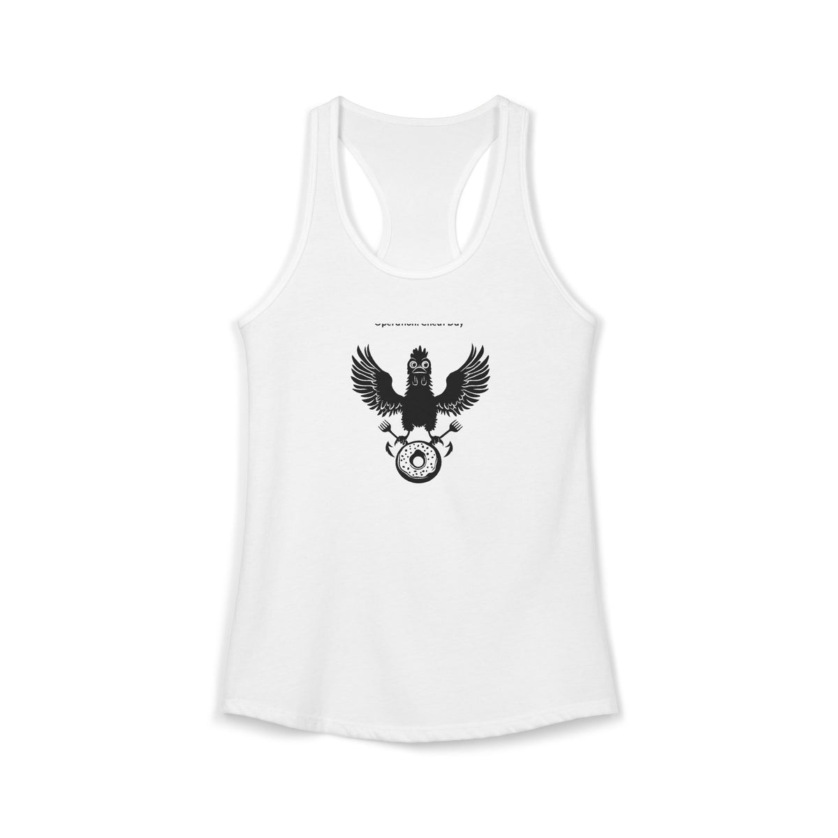 MEAL Team 6 - Operation: Cheat Day women's racerback tank - funny gym tank by DoD Fitness