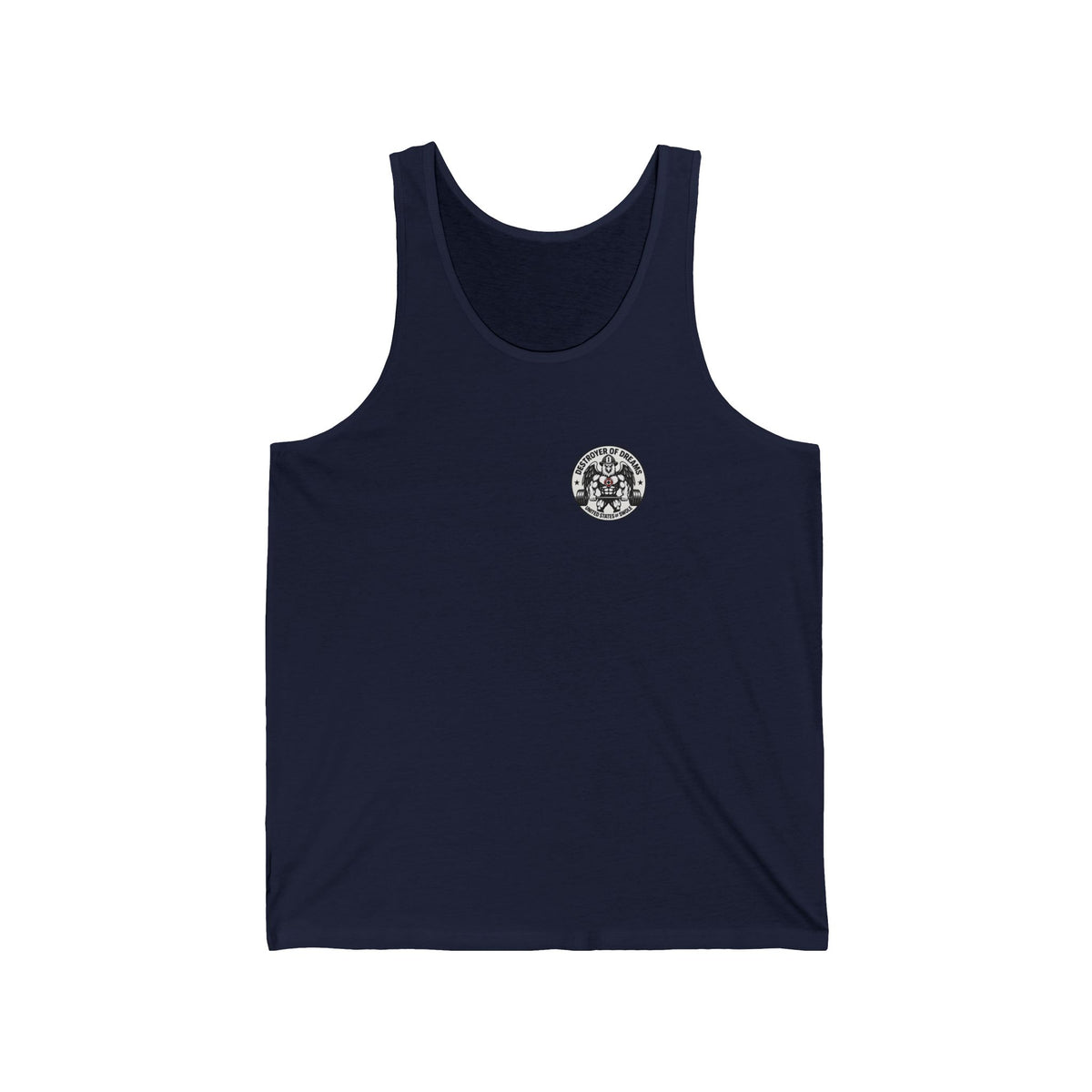 Thin Red Line men's tank in Navy - funny gym shirt by DoD Fitness