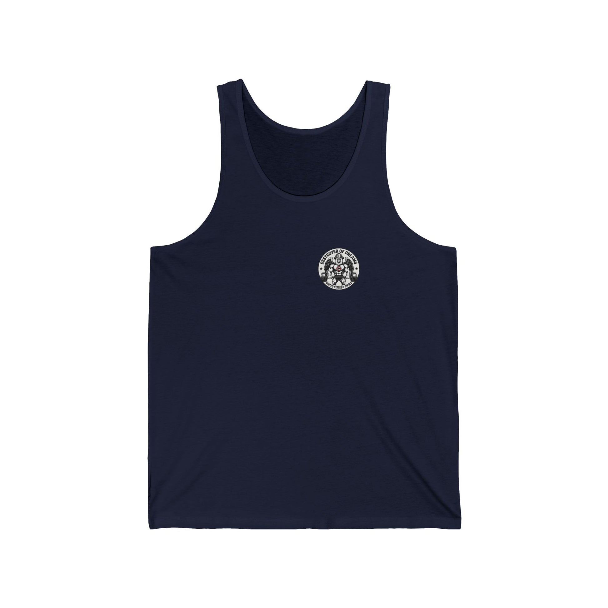 Thin Red Line men's tank in Navy - funny gym shirt by DoD Fitness