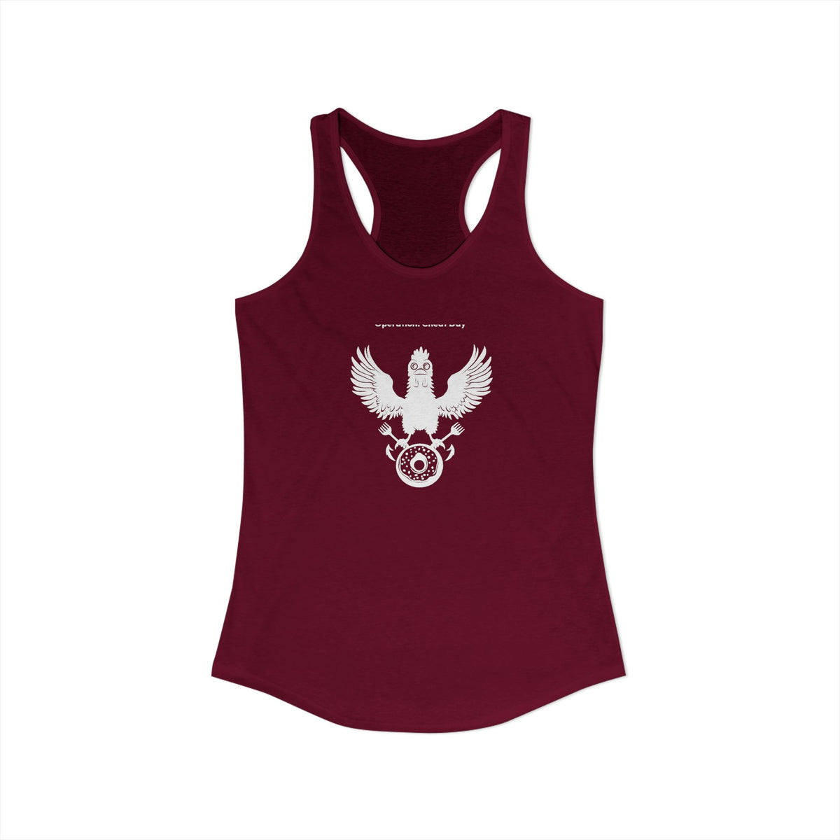 MEAL Team 6 - Operation: Cheat Day women's racerback tank in Solid Black - funny gym tank by DoD Fitness