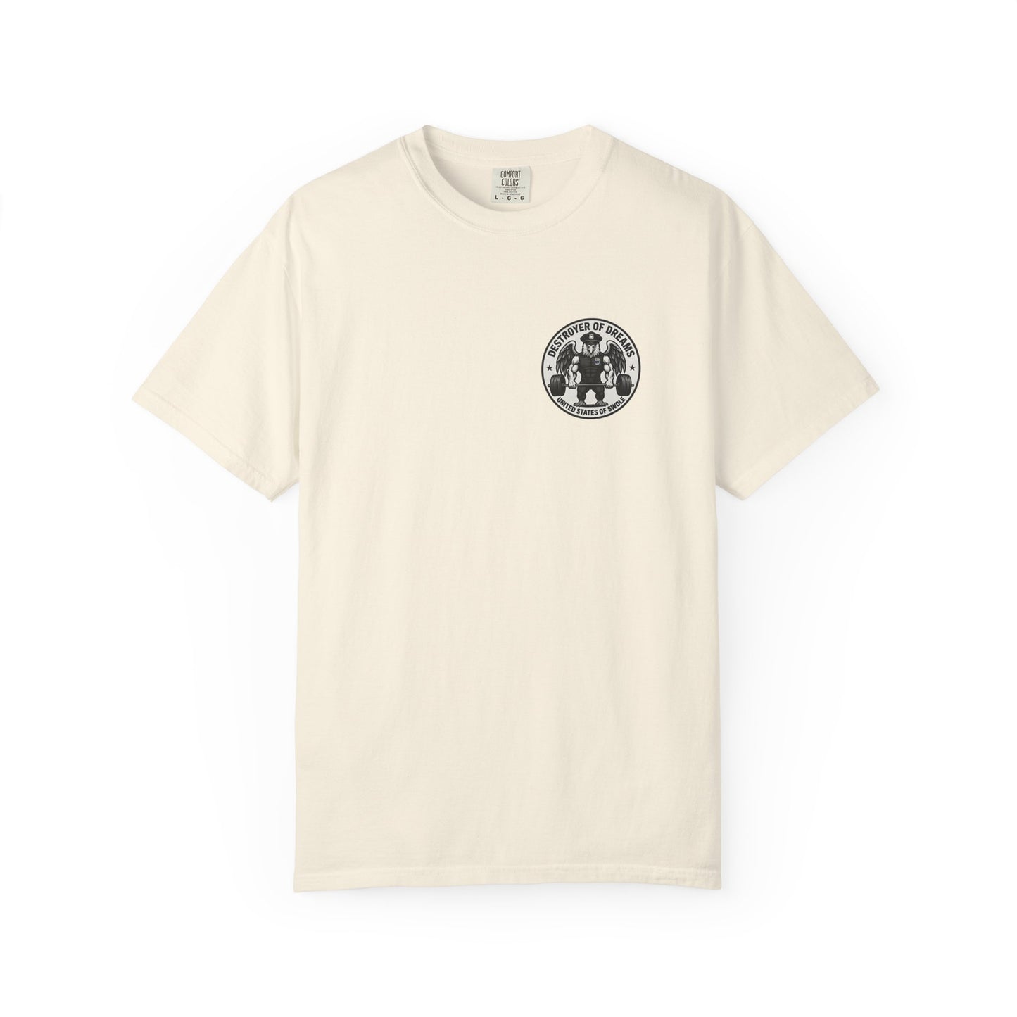 Thin Blue Line men's tee in Ivory - funny gym shirt by DoD Fitness