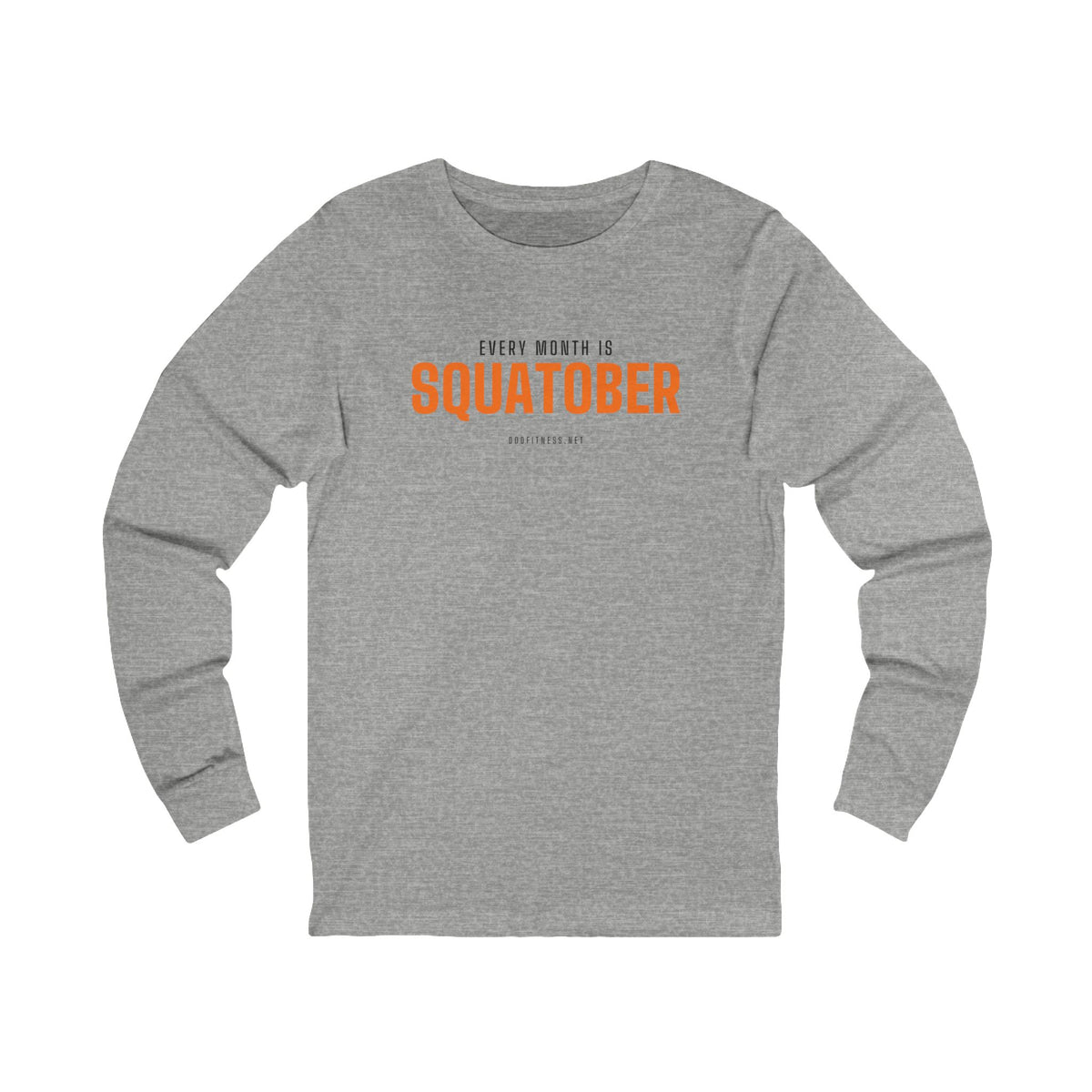 Squatober long sleeve tee in Athletic Heather - funny gym shirt by DoD Fitness