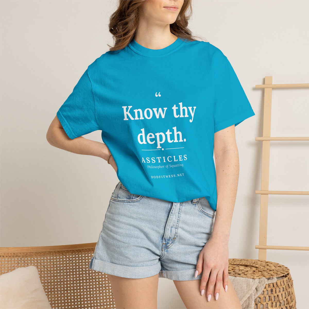 Assticles - Know Thy Depth men's tee in Sapphire - funny gym shirt by DoD Fitness
