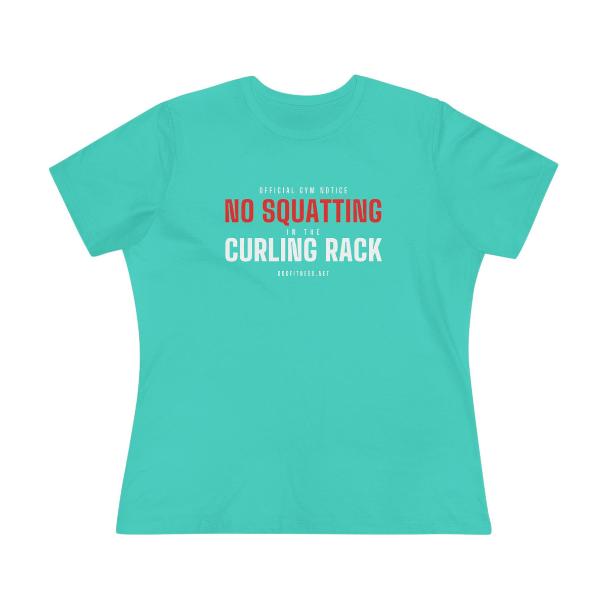 Curling Rack women's tee - funny gym shirt by DoD Fitness