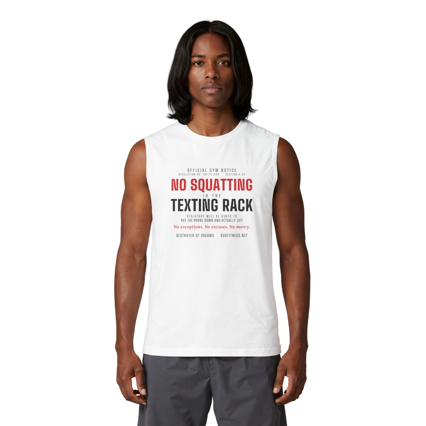 DoD Fitness - No Squatting Texting Rack Stringer Tank