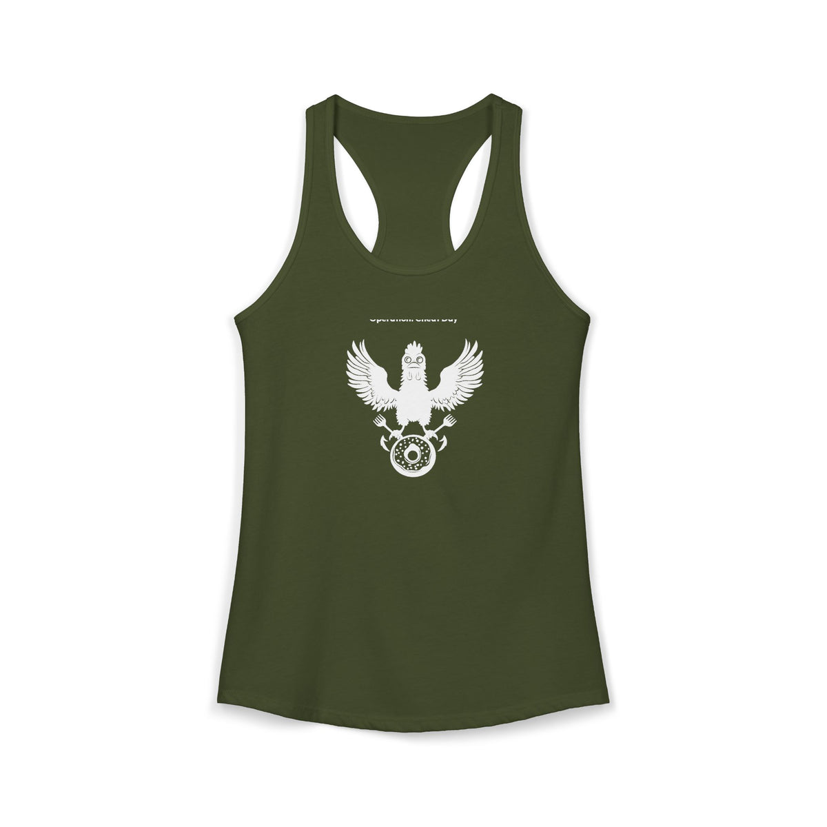 MEAL Team 6 - Operation: Cheat Day women's racerback tank - funny gym tank by DoD Fitness