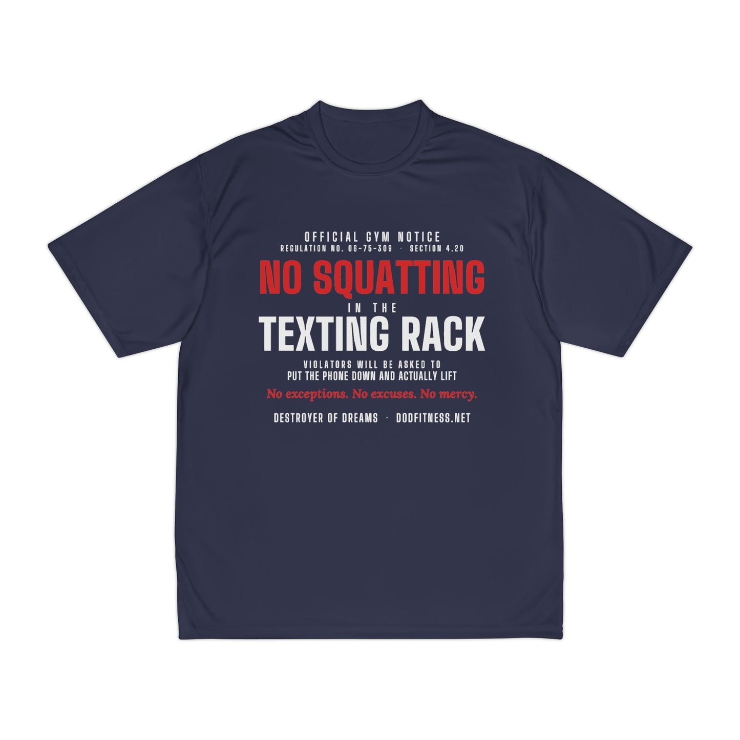 DoD Fitness - No Squatting Texting Rack Moisture Wicking