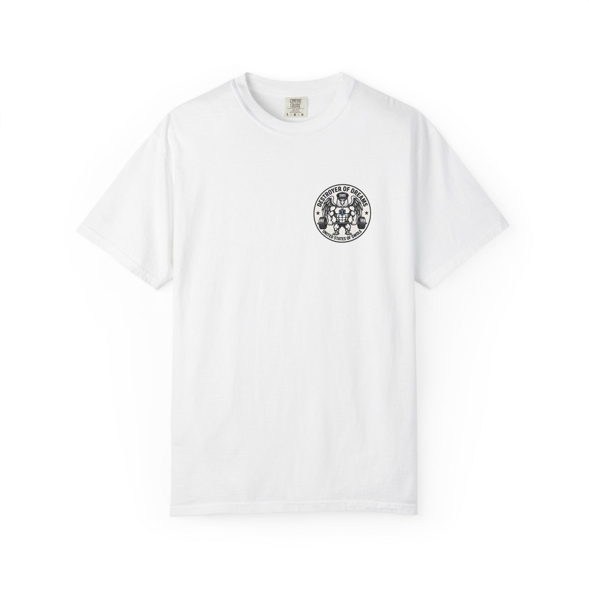 Thin Green Line men's tee in White - funny gym shirt by DoD Fitness