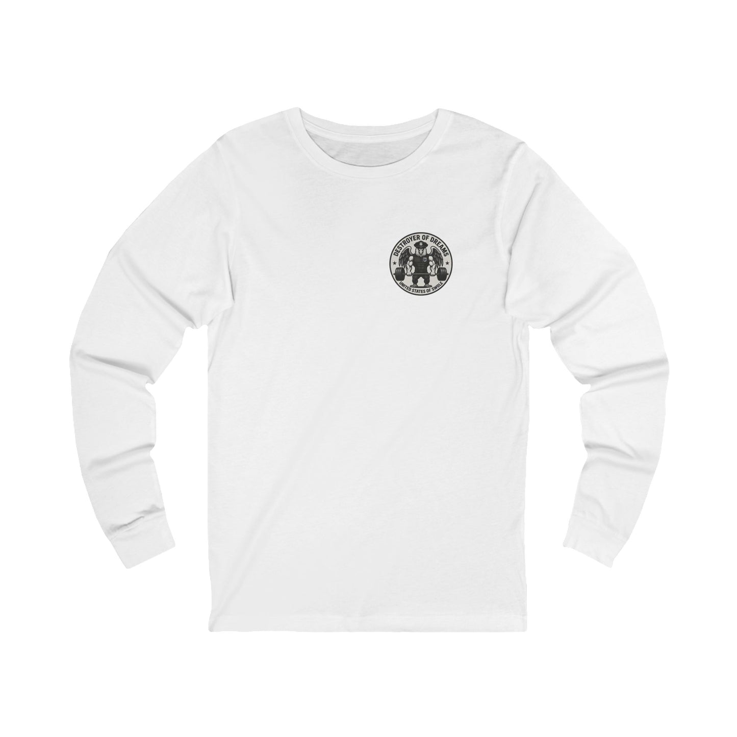 Thin Blue Line long sleeve in White - funny gym shirt by DoD Fitness