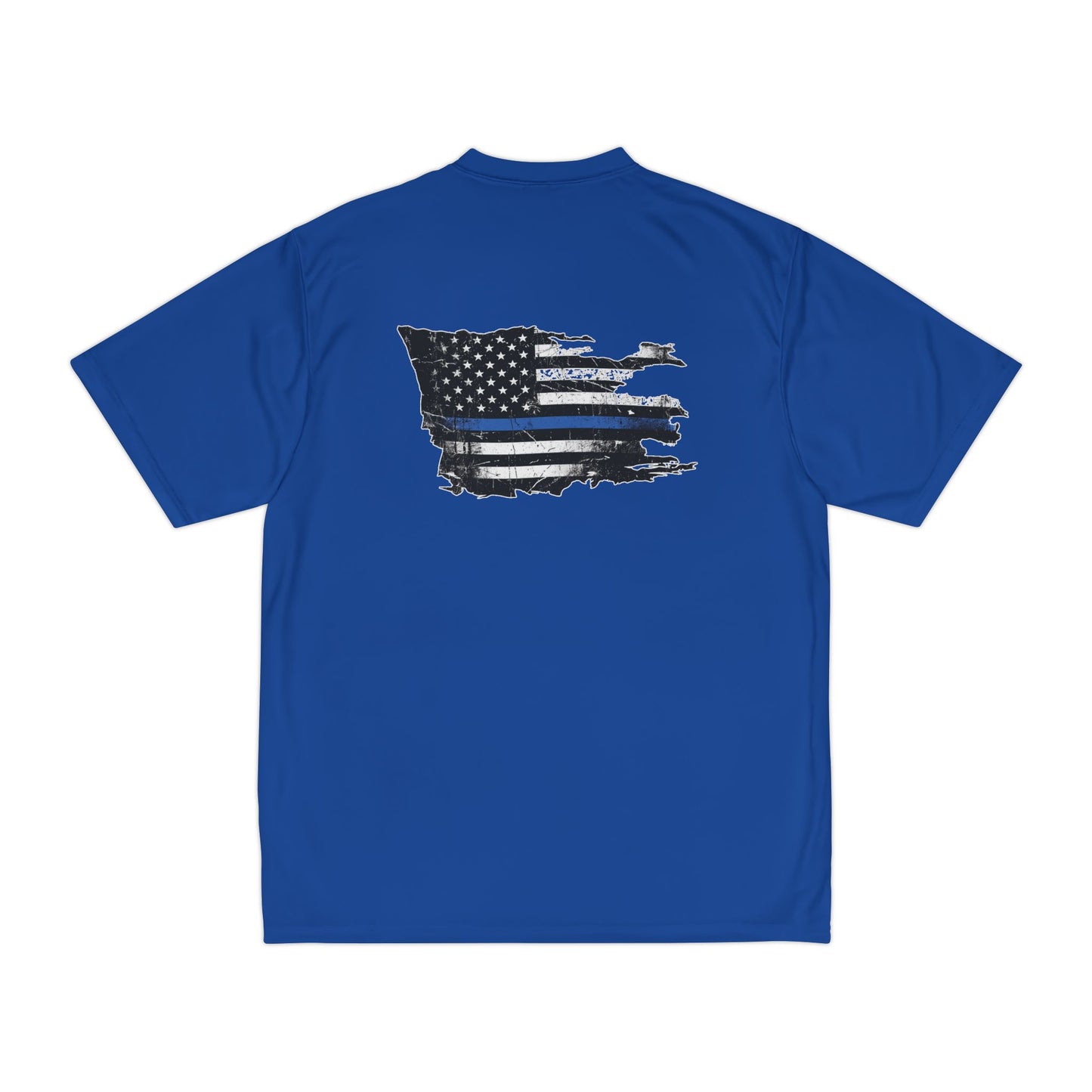 Thin Blue Line moisture wicking shirt - funny gym shirt by DoD Fitness