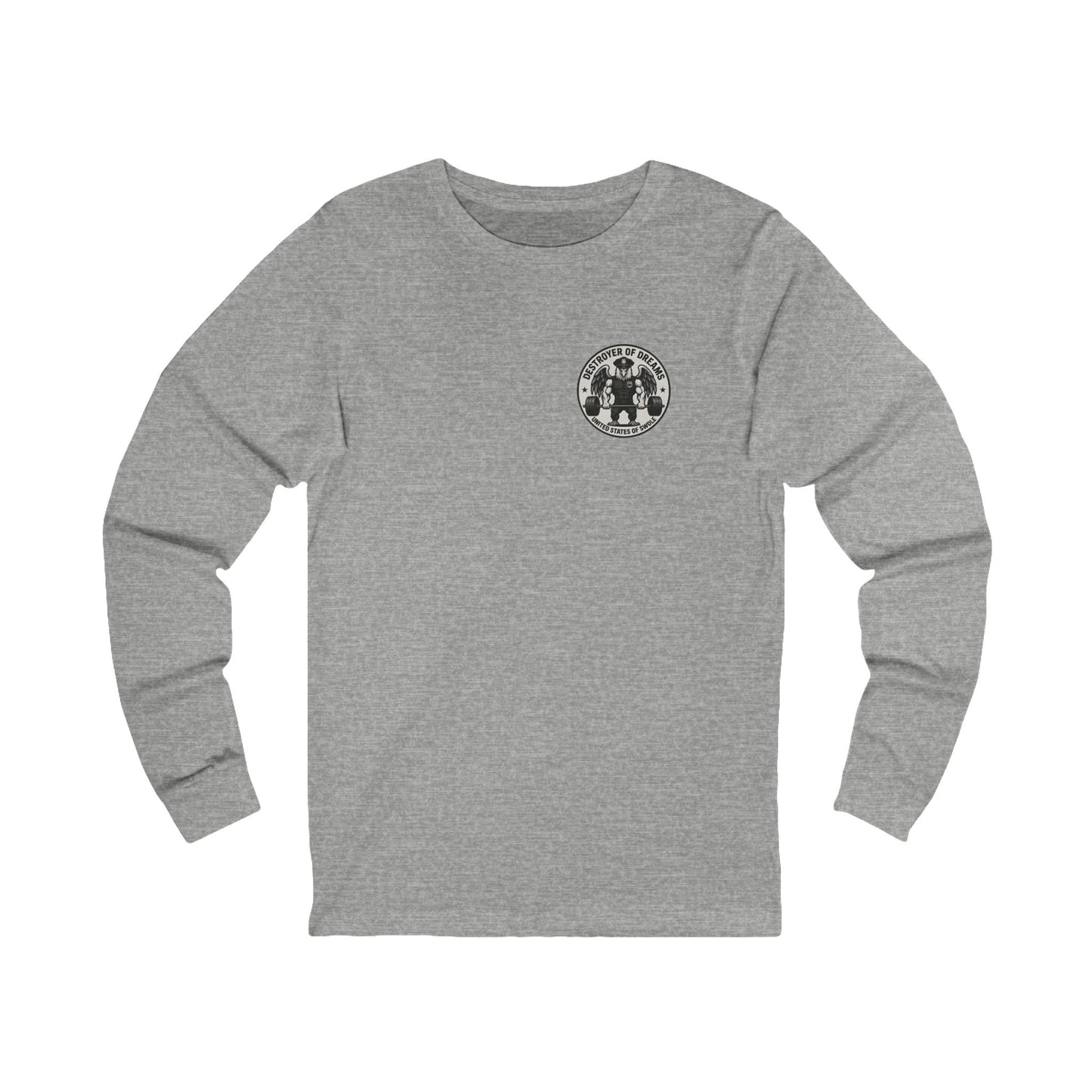 Thin Blue Line long sleeve in Athletic Heather - funny gym shirt by DoD Fitness