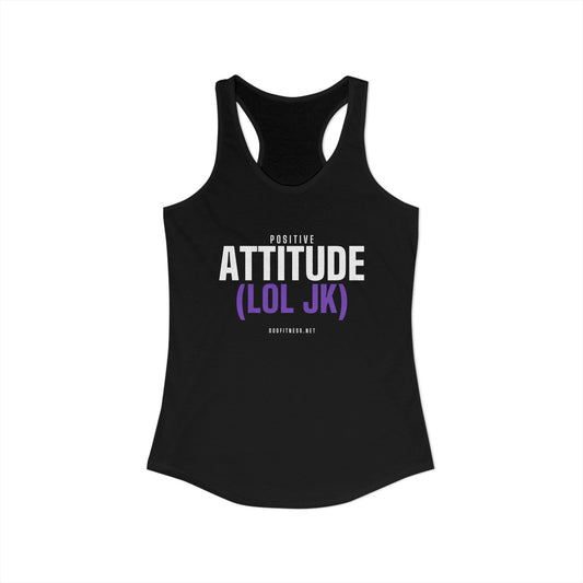 Attitude women's racerback tank in Solid Black - funny gym tank by DoD Fitness