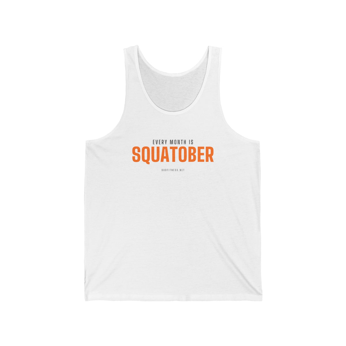 Squatober men's tank in White - funny gym tank by DoD Fitness