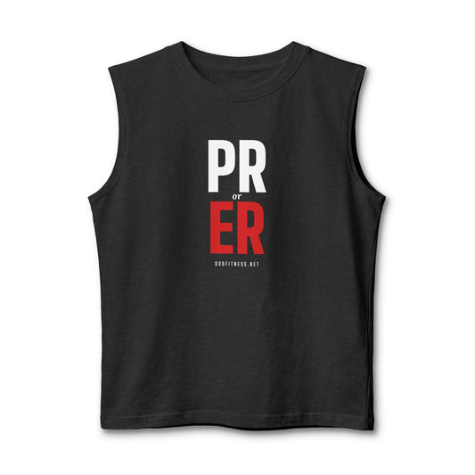 PR or ER stringer tank in Dark Grey Heather - funny gym tank by DoD Fitness