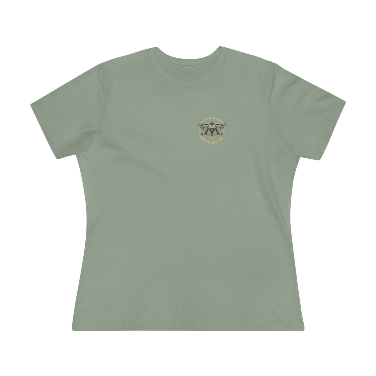 United We Serve - Military women's tee in Sage - funny gym shirt by DoD Fitness