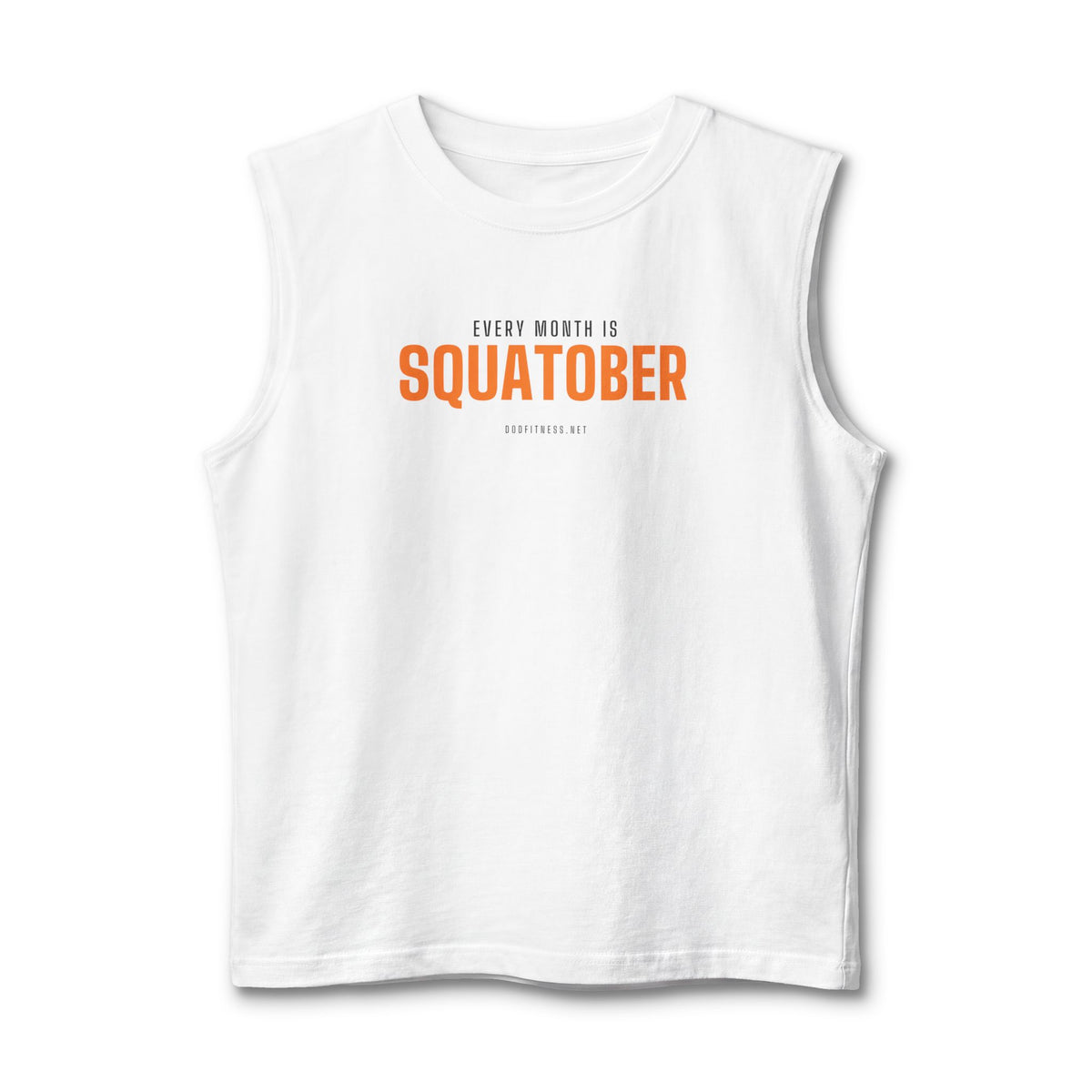 Squatober stringer tank in White - funny gym tank by DoD Fitness