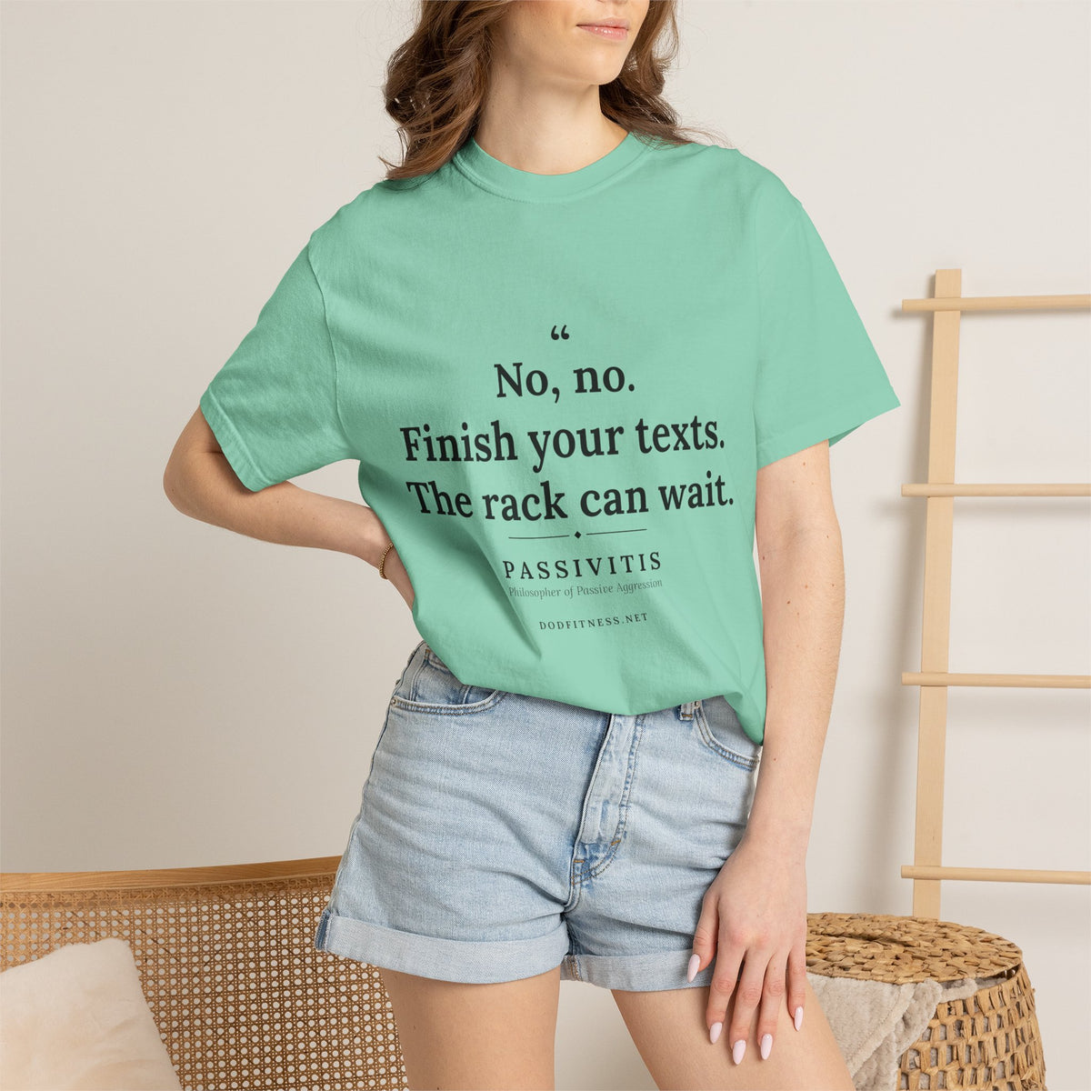Passivitis - Finish Your Texts men's tee in Island Reef - funny gym shirt by DoD Fitness