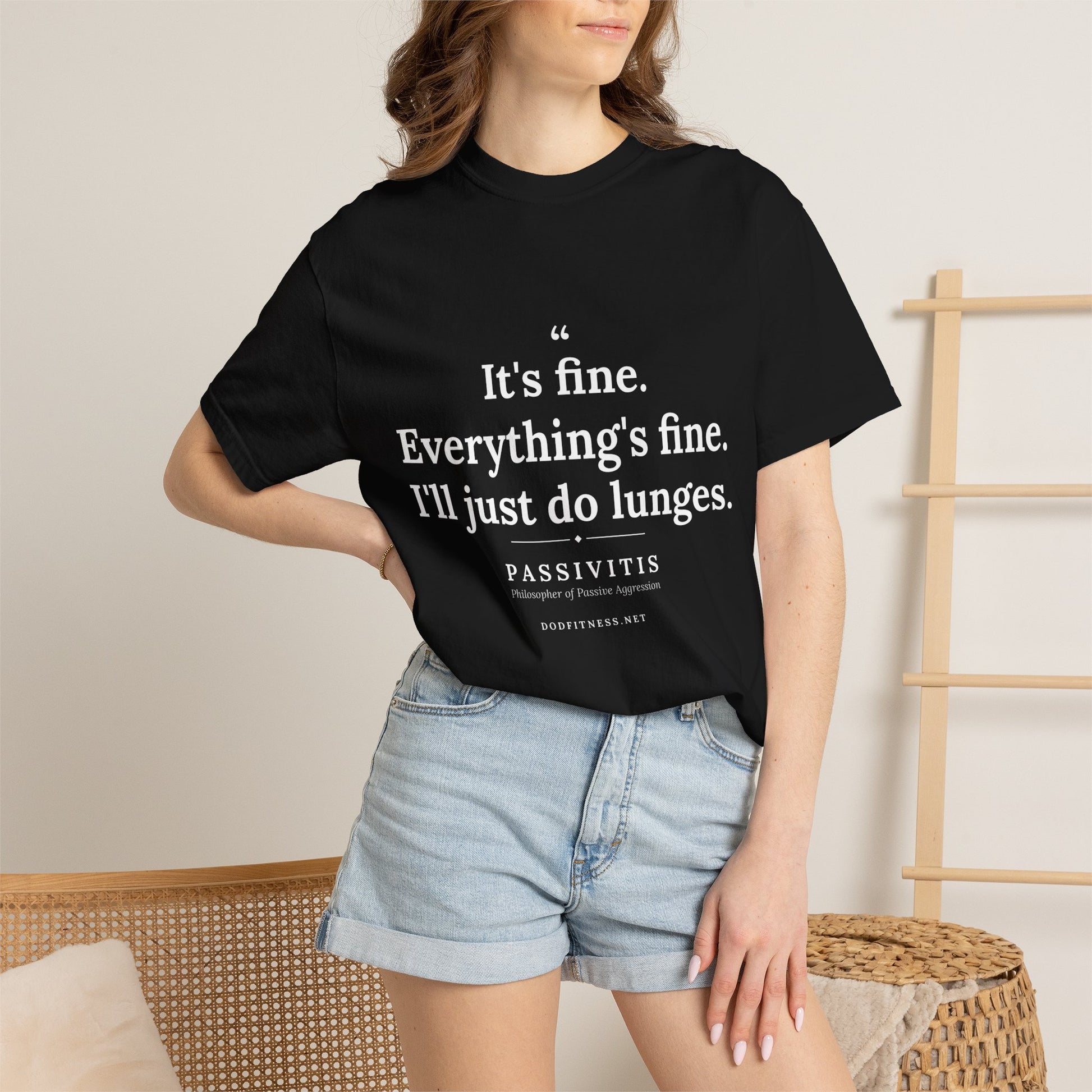 Passivitis - I'll Just Do Lunges men's tee in Black - funny gym shirt by DoD Fitness