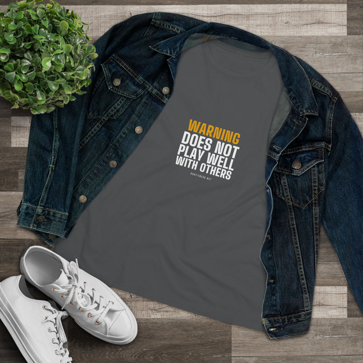 Warning Label women's tee - funny gym shirt by DoD Fitness