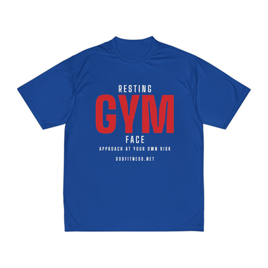 Resting Gym Face performance tee in Royal - funny gym shirt by DoD Fitness