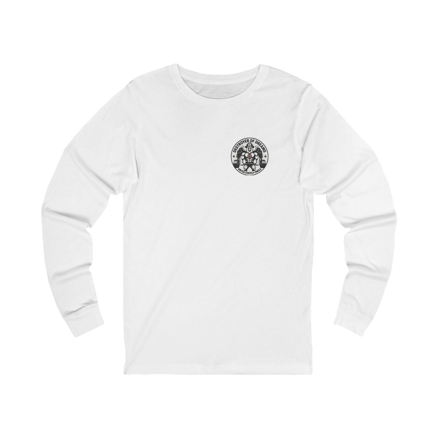 Thin Red Line long sleeve in White - funny gym shirt by DoD Fitness