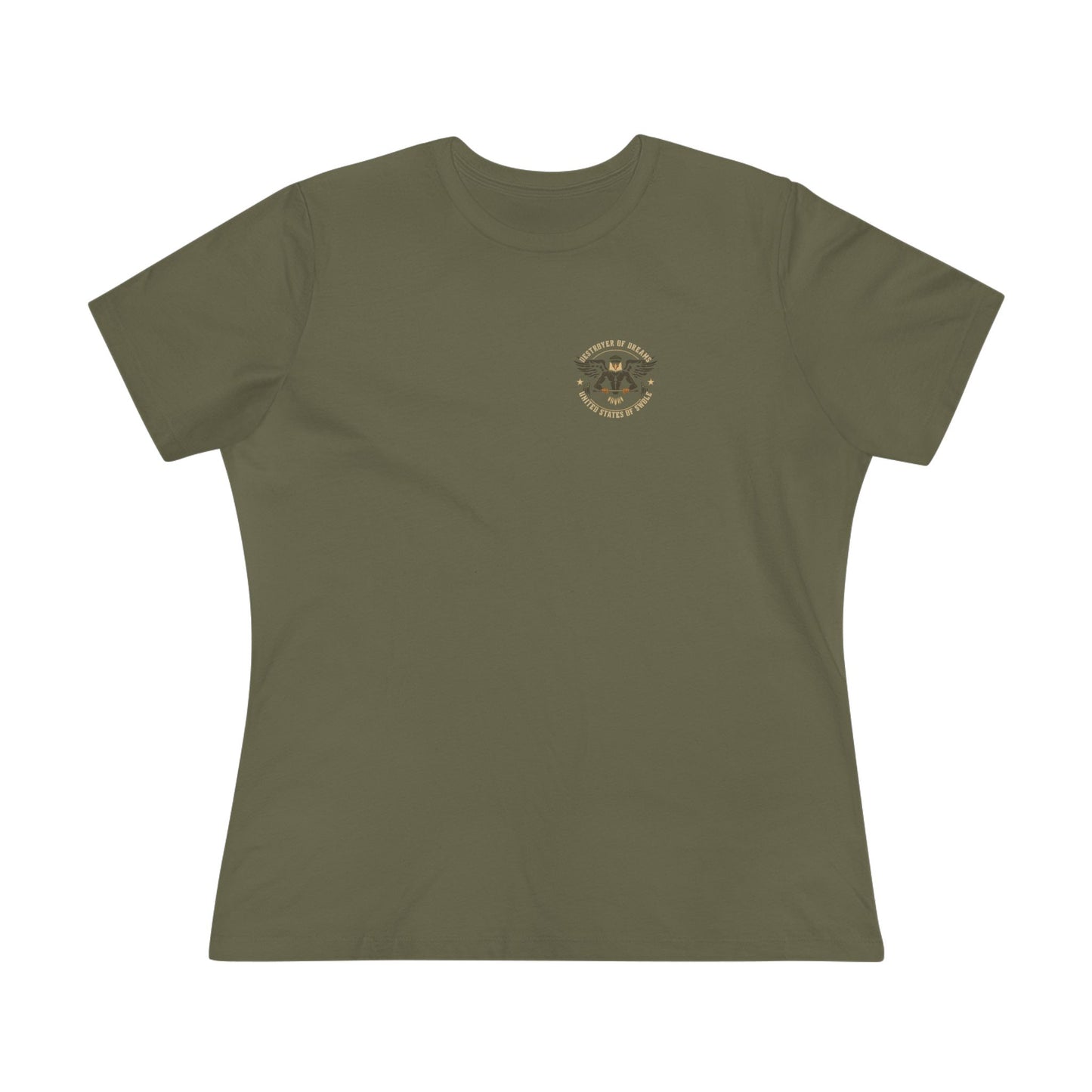 United We Serve - Military women's tee in Military Green - funny gym shirt by DoD Fitness
