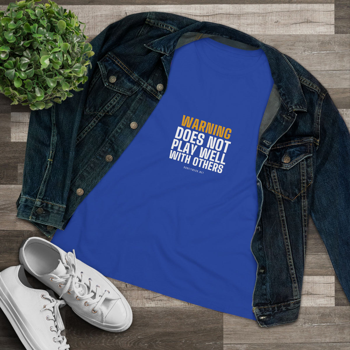 Warning Label women's tee - funny gym shirt by DoD Fitness
