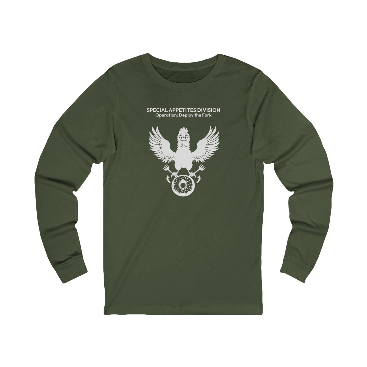 MEAL Team 6 - Deploy the Fork long sleeve tee in Military Green - funny gym shirt by DoD Fitness